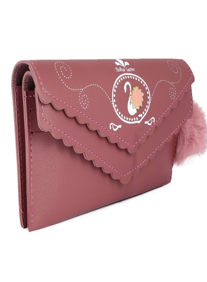 Natali Stylish Clutch For Women - PU Leather Womens Wallet With Card Slot & Phone Compartment (Dark Pink) - Image 1
